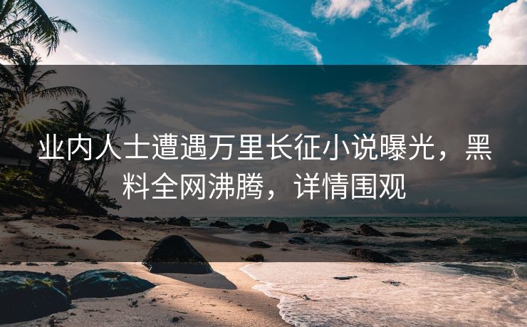 业内人士遭遇万里长征小说曝光，黑料全网沸腾，详情围观